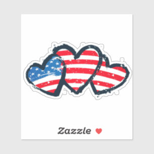 Love For America Vinyl Heart Sticker