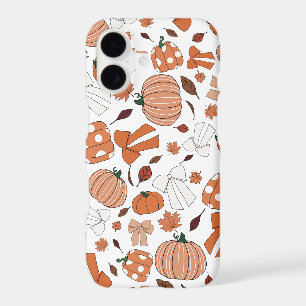 Love for Autumn Fall Pumpkins Bows Leaves Pattern iPhone 17 Case