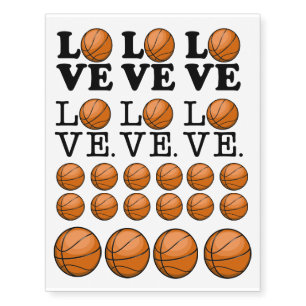 Love for Basketball Temporary Tattoos