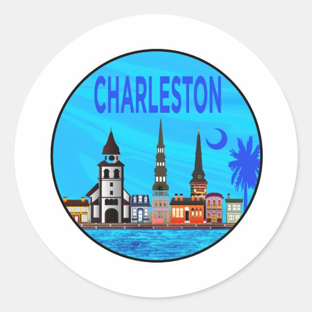 Love for Charleston Classic Round Sticker (Front)
