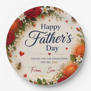 LOVE FOR DAD FROM SON PAPER PLATES