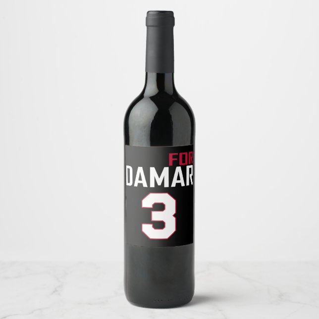 Love For Damar 3 Color Wine Label (Front)