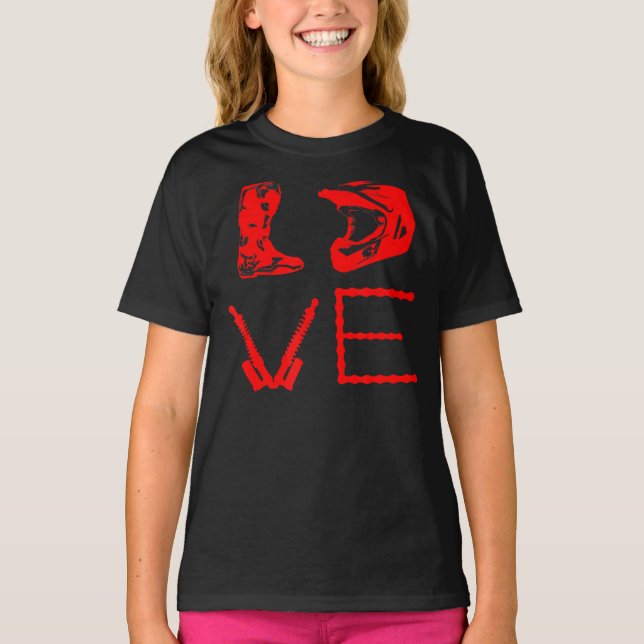 Love For Dirt Bike Funny Gift For Bikers T-Shirt (Front)