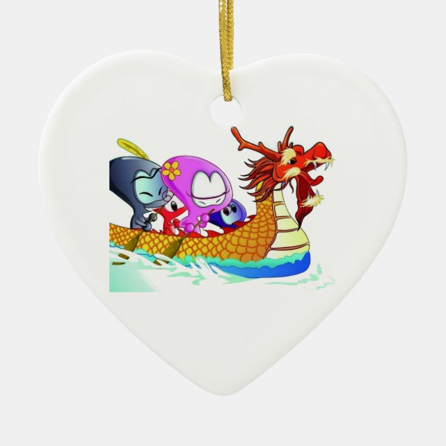 Love for dragonboating ceramic ornament (Front)