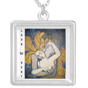 Love for ever silver plated necklace