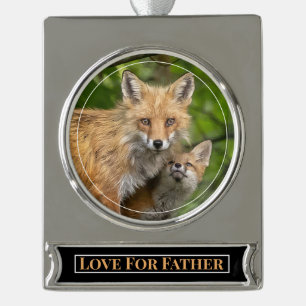 Love For Father Silver Plated Banner Ornament