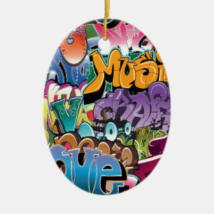 Love for Graffiti Ceramic Ornament
