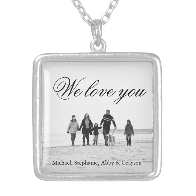 Love for Mom Family Photo Necklace (Front)