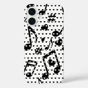 Love For Music Black And White Style iPhone 16 Case