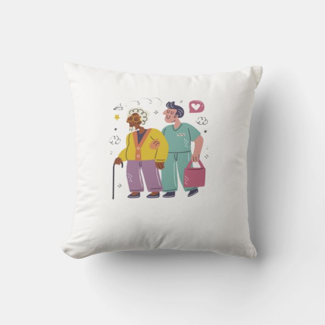 Love for Nurses Throw Pillow (Front)