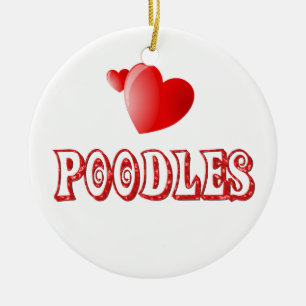 Love for Poodles Ceramic Ornament