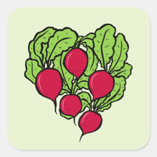Love for Radishes Square Sticker