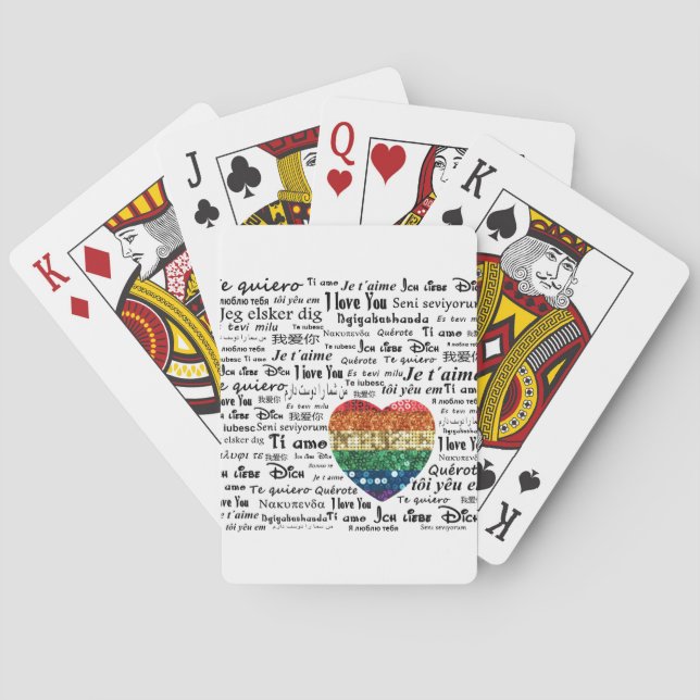 Love foreign languages poker cards (Back)