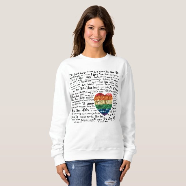 Love foreign languages womens sweatshirt (Front Full)