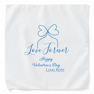 Love Forever blue bow happy Valentine's day name d Bandana