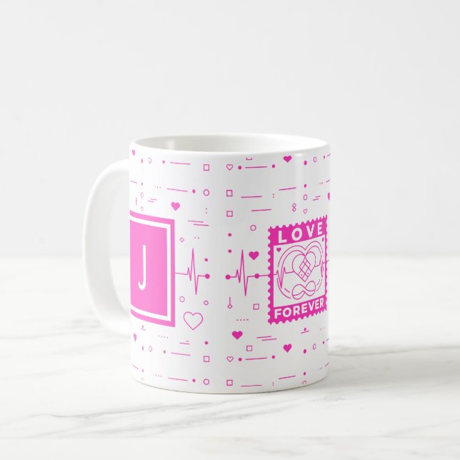 Love forever Customize it with your initials Coffee Mug (Front Left)