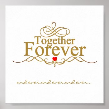 Love Forever Gold Colored Typography Poster by hungaricanprincess at Zazzle