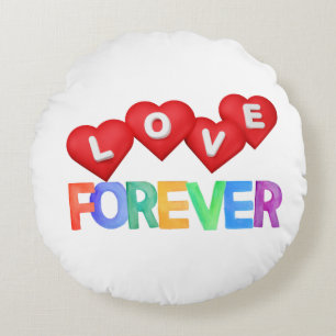 Love Forever – Happy Valentine's Day Round Pillow