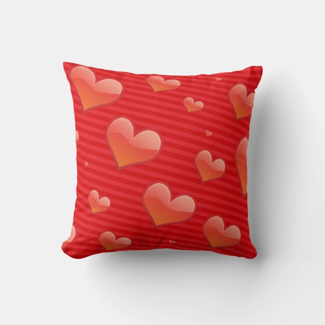 Love Forever, hearts of red design, Throw Pillow (Front)