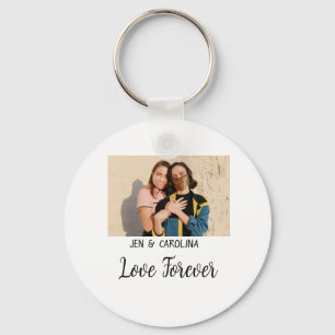 Love Forever LGbtq couple pride add photo name sim Keychain