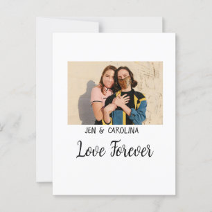 Love Forever LGbtq couple pride add photo name sim Postcard