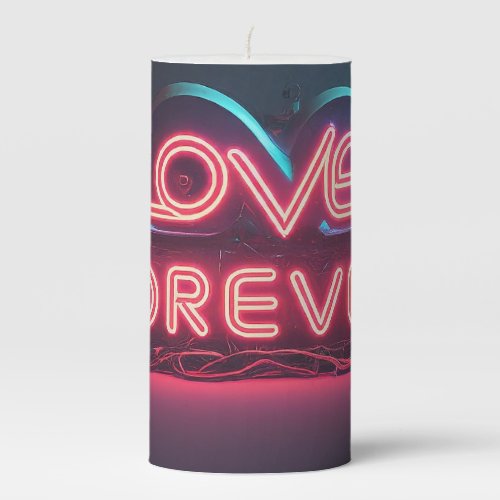 Love forever pillar candle
