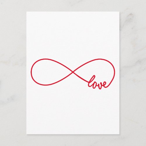 Love forever red infinity sign never ending love postcard