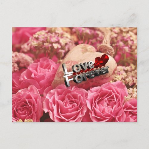 Love forever rose postcard