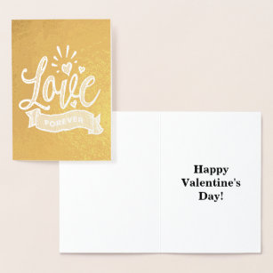 Love Forever Valentine, Love Heart and Ribbon, ZFJ Foil Card