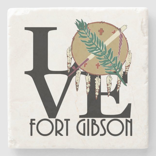LOVE Fort Gibson Oklahoma Stone Coaster (Front)
