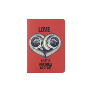 LOVE: FORTIS FORTUNA AUDIVAT PASSPORT HOLDER