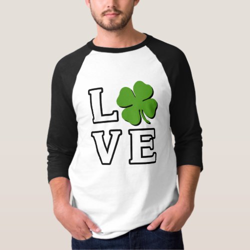 Love Four Leaf Clover Saint Patricks Day T_Shirt