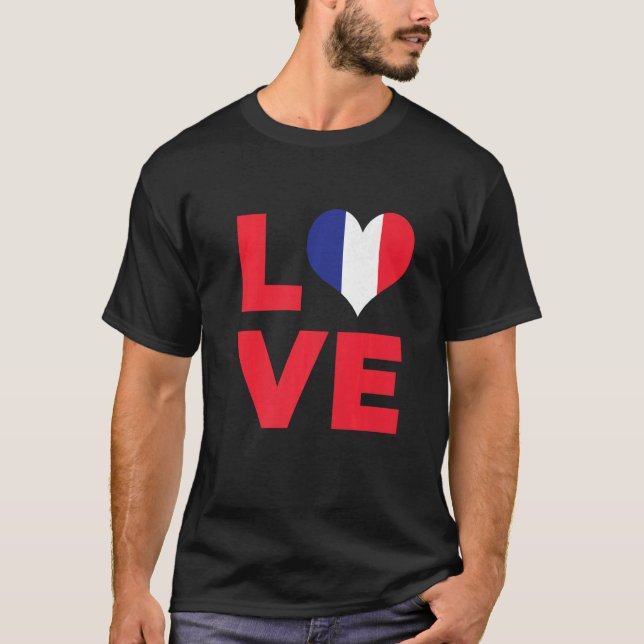 Love France Flag  1 T-Shirt (Front)