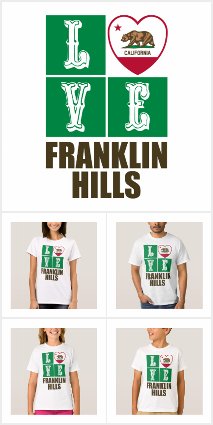 Love Franklin Hills California State Flag Heart