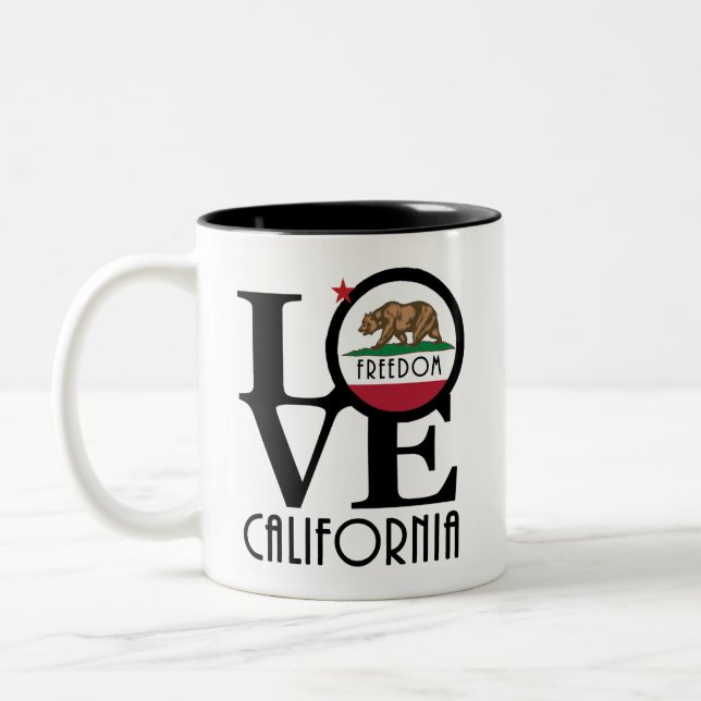 LOVE Freedom California 11oz Two-Tone Coffee Mug (Left)