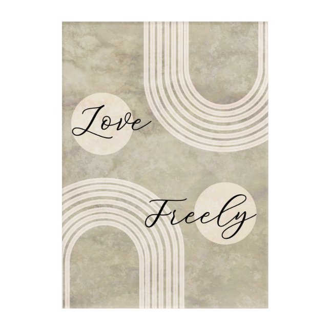 Love Freely Abstract Acrylic Wall Art (Front)