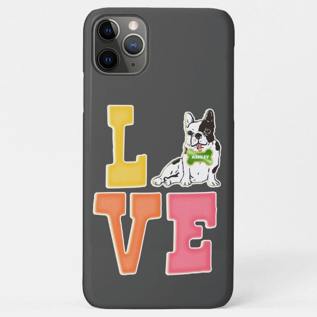 Love French Bulldog  Cute Dog Dad Dog Mom Case-Mate iPhone Case (Back)