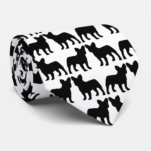 Love French Bulldog Dogs Neck Tie (Rolled)