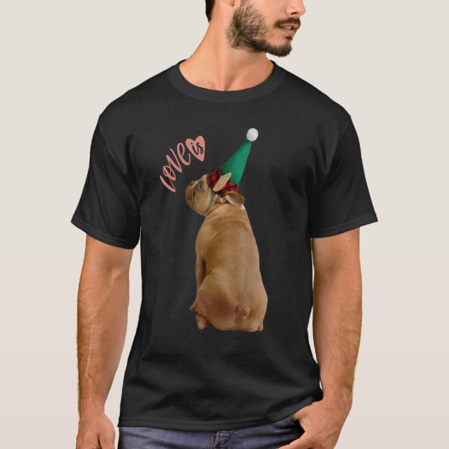 Love French Bulldog  Frenchie Mom Dad Dog Puppy Pe T-Shirt (Front)