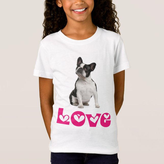 Love French Bulldog Puppy Dog T-Shirt (Front)
