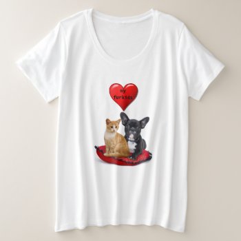 Love French Bulldogs And Cat Women's   Plus Size T-shirt by Susang6 at Zazzle