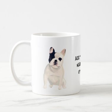 Love French Bulldogs Cute Caricature Custom Text Coffee Mug