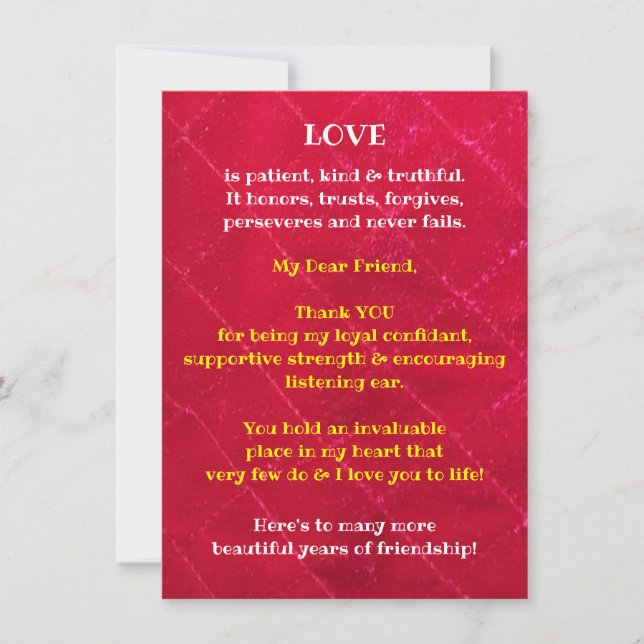 Love & Friendship Flat Greeting Card (Front)
