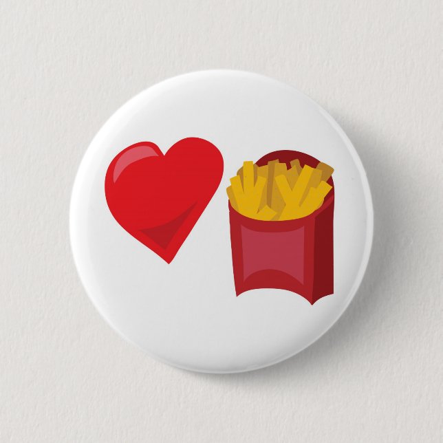 Love Fries!  Customizable: Pinback Button (Front)