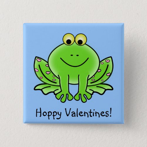 Love Frog Funny Greeting Hoppy Valentines Day Button