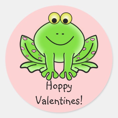Love Frog Funny Greeting Hoppy Valentines Day Classic Round Sticker