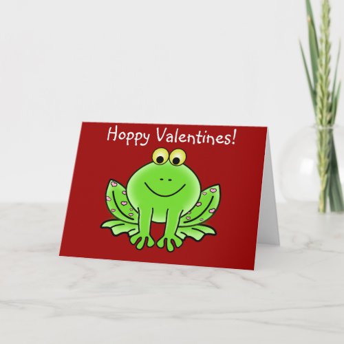 Love Frog Funny Greeting Hoppy Valentines Day Holiday Card