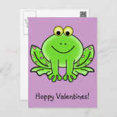 Love Frog Funny Greeting: Hoppy Valentine's Day Holiday Postcard (Front/Back)
