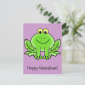 Love Frog Funny Greeting: Hoppy Valentine's Day Holiday Postcard (Standing Front)