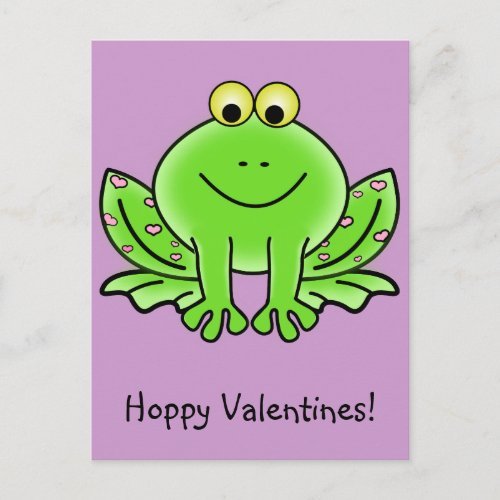 Love Frog Funny Greeting Hoppy Valentines Day Holiday Postcard